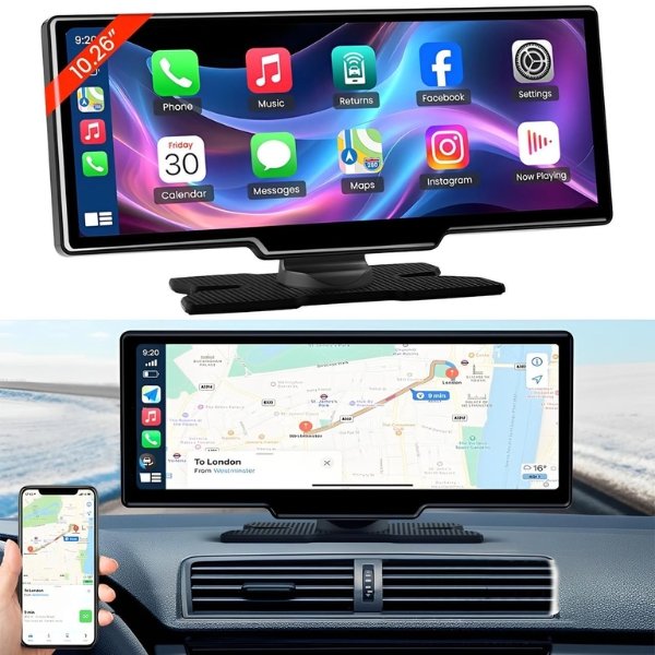 Écran CarPlay pour voiture compatible Apple et Android avec fonction radio intégrée