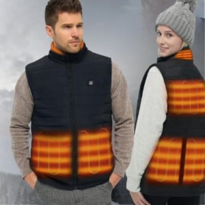 Gilet chauffant imperméable léger – veste chauffante électrique 3 niveaux pour extérieur