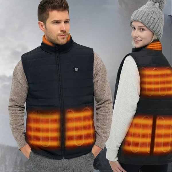 Gilet chauffant imperméable léger – veste chauffante électrique 3 niveaux pour extérieur