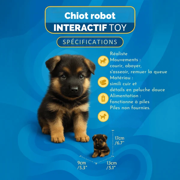 Chien Robot Interactif Berger Allemand – Chiot Électronique pour Enfants