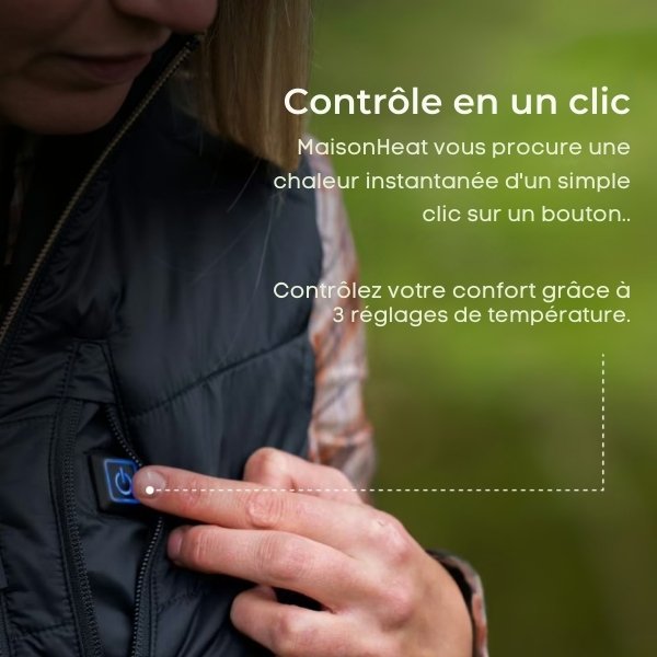 Gilet chauffant imperméable léger – veste chauffante électrique 3 niveaux pour extérieur