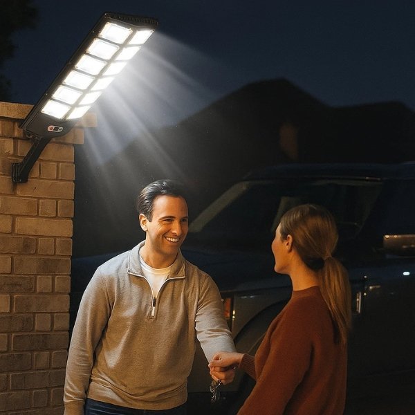 Lampadaire solaire extérieur avec lampes solaires jardin et lampe solaire pour éclairage décoratif