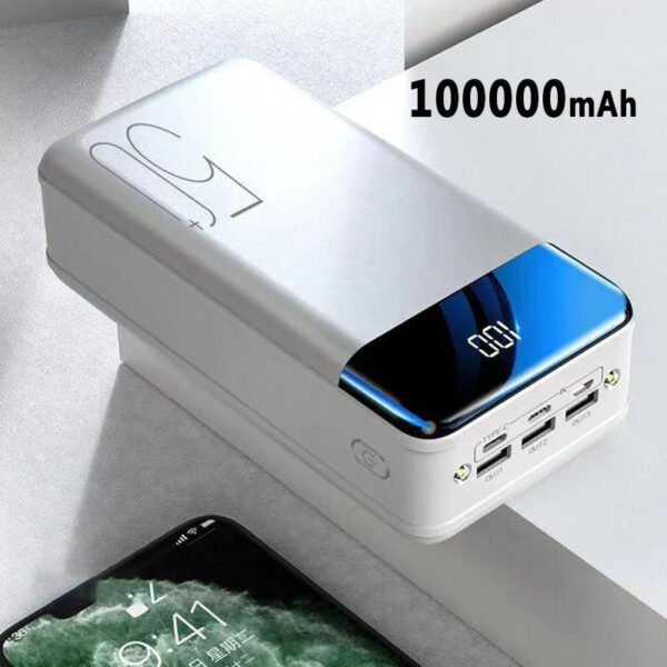 Batterie externe 100 000mAh – powerbank haute capacité et chargeur portable universel