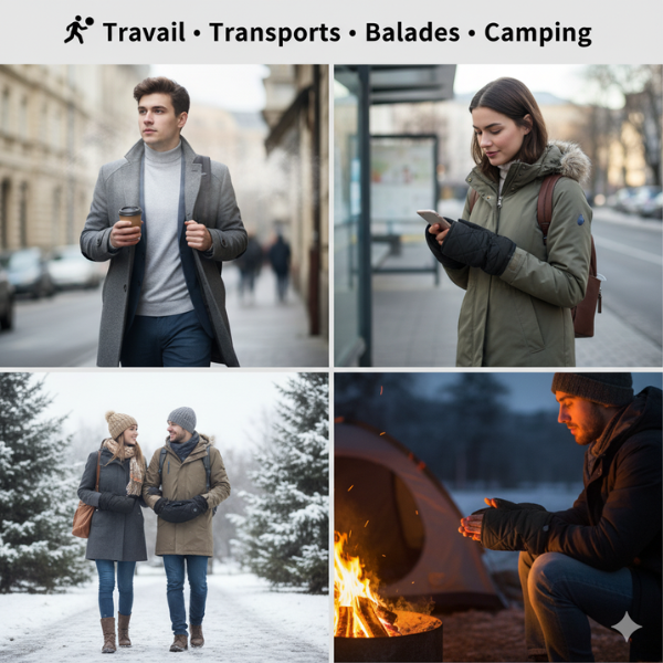 Chauffe-Mains Chauffant Portable Sans Fil – Manchon USB Électrique Nomade, 3 Niveaux de Chaleur