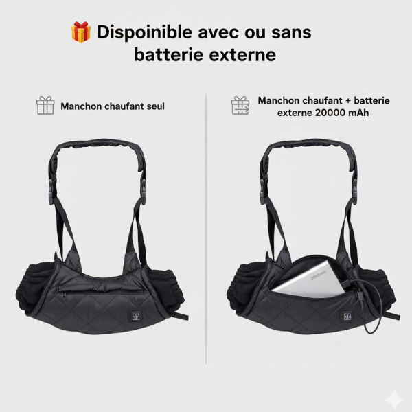 Chauffe-Mains Chauffant Portable Sans Fil – Manchon USB Électrique Nomade, 3 Niveaux de Chaleur