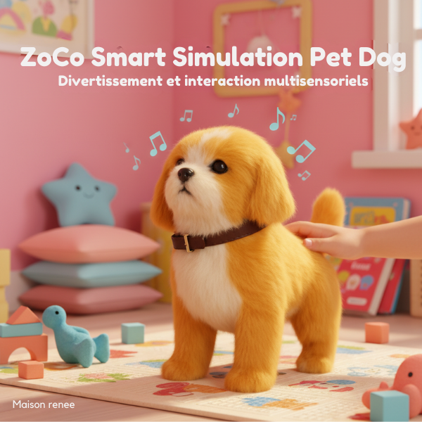 Chien Peluche Interactif Marcheur | Réactions Sonores & Tactiles Intelligentes | Jouet Électronique pour Enfants