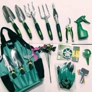 Ensemble de jardinage complet avec sac, kit outils pour adulte entretien plantes et potager