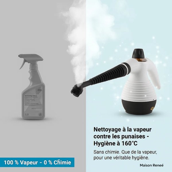 Nettoyeur vapeur contre les punaises de lit – Puissance hygiénique à 160 °C pour une maison propre et sans germes
