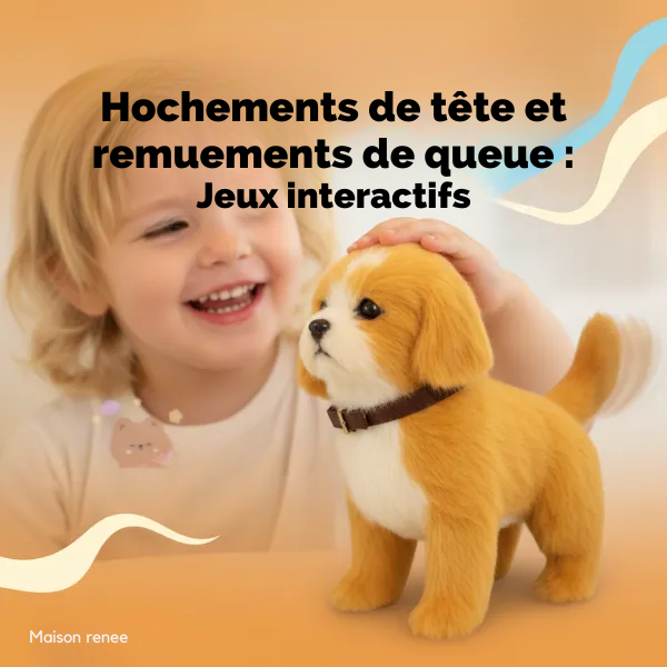Chien Peluche Interactif Marcheur | Réactions Sonores & Tactiles Intelligentes | Jouet Électronique pour Enfants