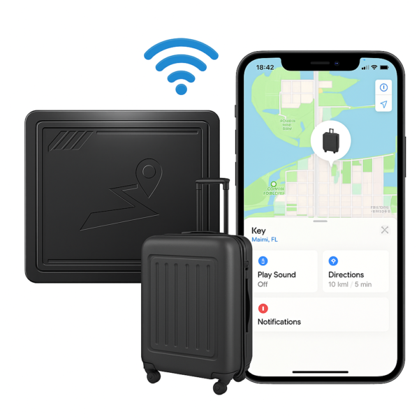 Traceur GPS 4G pour Bagages – Localisation en Temps Réel, Alertes de Zone & Protection Antivol | Sans Abonnement