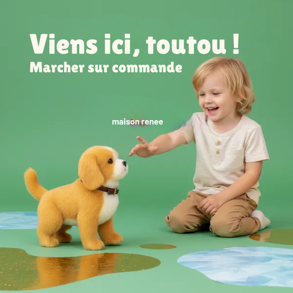 Chien Peluche Interactif Marcheur | Réactions Sonores & Tactiles Intelligentes | Jouet Électronique pour Enfants