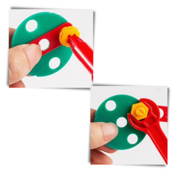 27DRILLTOY_-_Safe_For_Kids_ce152bc3-9da1-482c-a47e-28f5cd72c8ca.png Puzzle éducatif en bois avec kit de perçage pour enfants – Apprentissage ludique et développement des compétences motrices