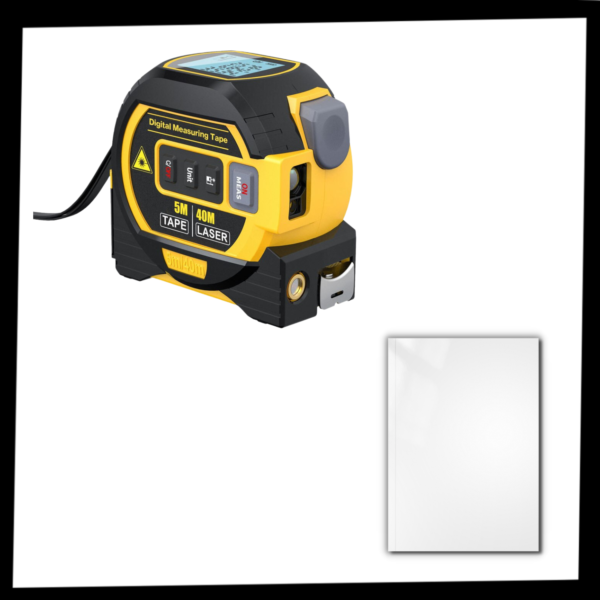 Mètre à Ruban Laser 3-en-1 avec Mesure de Distance, Surface et Volume – Outil de Précision pour Bricolage et Construction