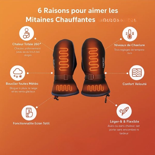3-3-1.jpg Moufles chauffantes d’hiver – Gants chauffants imperméables et rechargeables pour l’extérieur, le golf et le ski