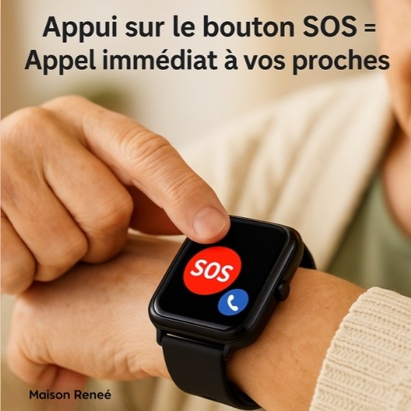 Smartwatch d’urgence avec GPS et détection des chutes – Un compagnon fiable pour les seniors avec fonction SOS