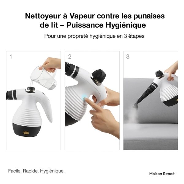 Nettoyeur vapeur contre les punaises de lit – Puissance hygiénique à 160 °C pour une maison propre et sans germes