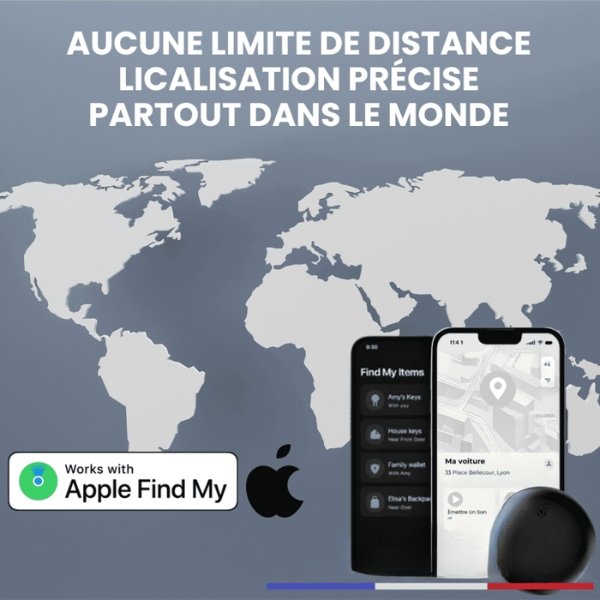 Traceur GPS sans abonnement pour voiture et moto, balise aimantée compatible iPhone et Android