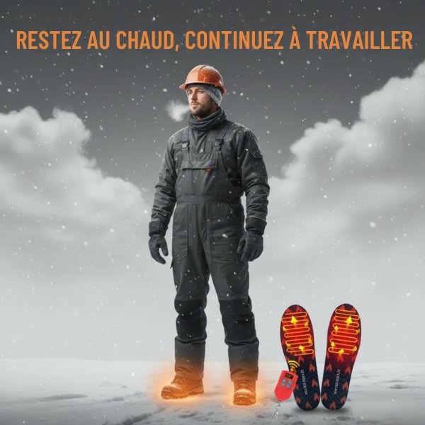 Semelles Chauffantes Rechargeables pour Chaussures de Sécurité – Chauffe-Pieds Électriques Thermiques pour le Travail, l’Extérieur et l’Industrie