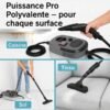 Nettoyeur vapeur professionnel pour usage domestique et commercial – 60 min d’autonomie, 16 accessoires et puissance vapeur maximale