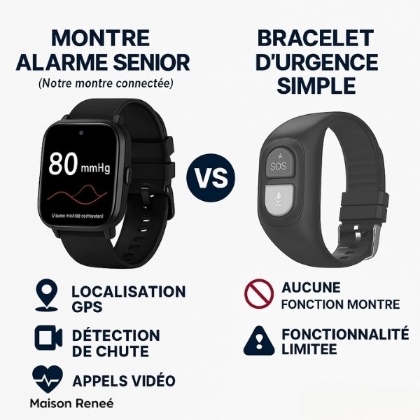 Smartwatch d’urgence avec GPS et détection des chutes – Un compagnon fiable pour les seniors avec fonction SOS