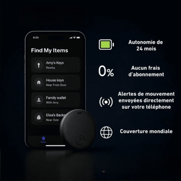 Traceur GPS sans abonnement pour voiture et moto, balise aimantée compatible iPhone et Android