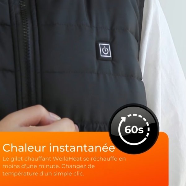 Gilet chauffant imperméable léger – veste chauffante électrique 3 niveaux pour extérieur
