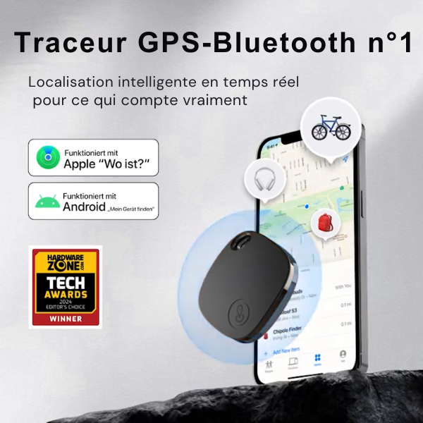 48.png Traceur GPS compact étanche avec alerte antivol pour clés, sacs, bagages et objets personnels