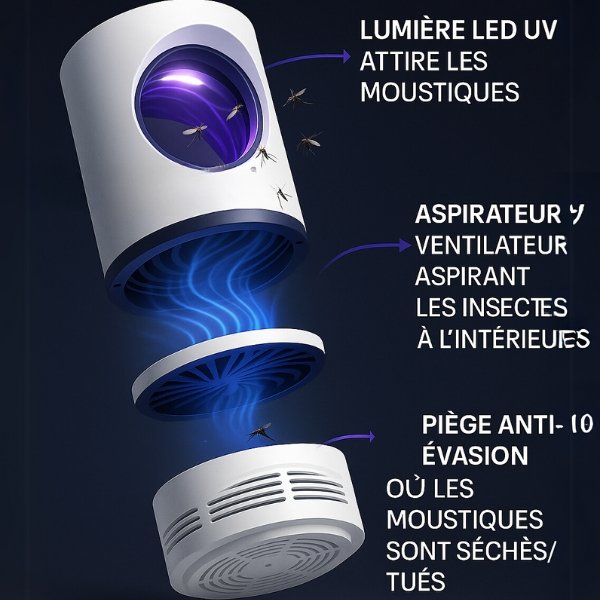 Piège à Insectes UV – Tue-Moustiques et Mouches Intérieur/Extérieur pour un Contrôle Efficace des Nuisibles