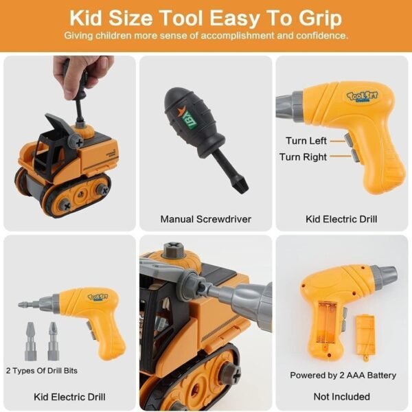 Coffret ingénieur électrique pour enfants dès 3 ans – jeu de construction avec visseuse et pièces de véhicule