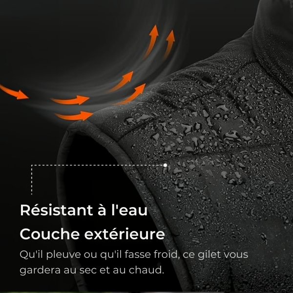 Gilet chauffant imperméable léger – veste chauffante électrique 3 niveaux pour extérieur