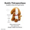 Chien en peluche apaisant Thérapie-Buddy – Aide les enfants anxieux, hyperactifs ou ayant des troubles du sommeil à se sentir en sécurité