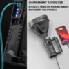 Lampe torche puissante LED rechargeable avec longue portée et lampes torches puissantes portatives