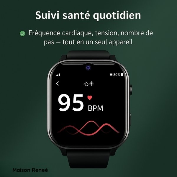 Smartwatch d’urgence avec GPS et détection des chutes – Un compagnon fiable pour les seniors avec fonction SOS