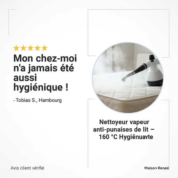 Nettoyeur vapeur contre les punaises de lit – Puissance hygiénique à 160 °C pour une maison propre et sans germes