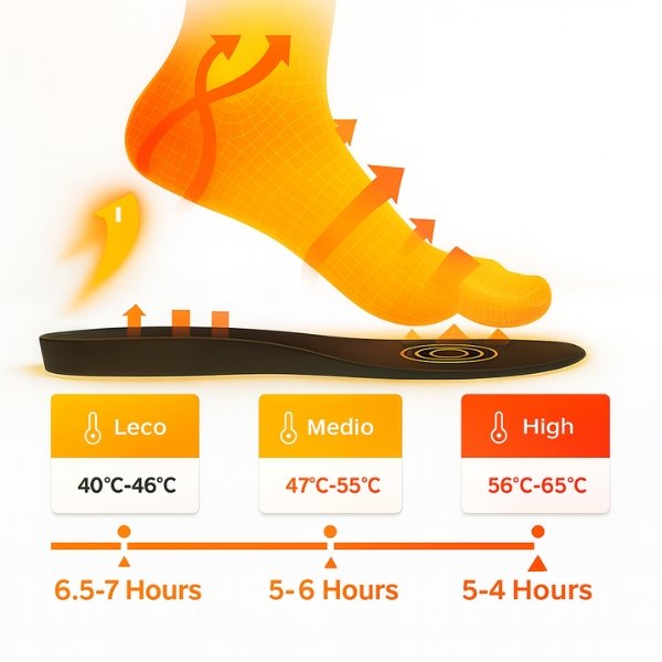 Semelles Chauffantes Rechargeables pour Chaussures de Sécurité – Chauffe-Pieds Électriques Thermiques pour le Travail, l’Extérieur et l’Industrie