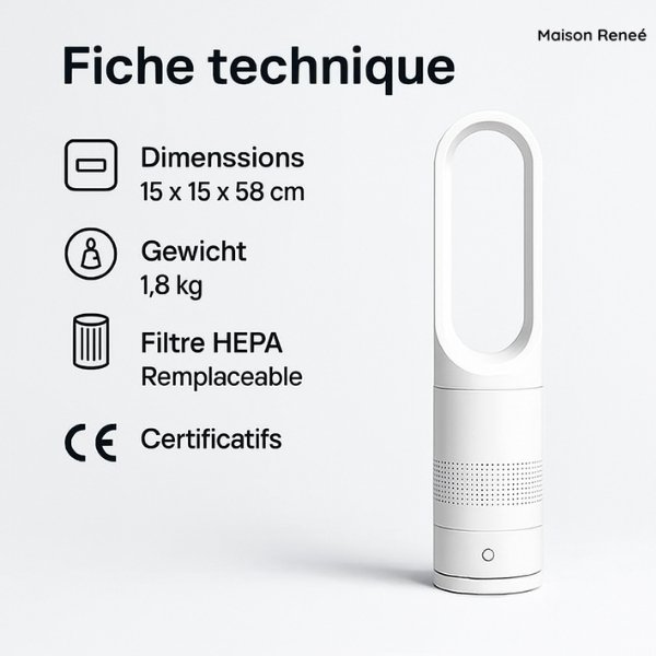 Chauffage soufflant, refroidisseur d’air et purificateur d’air 3-en-1 pour un air pur et des températures agréables dans les pièces à vivre