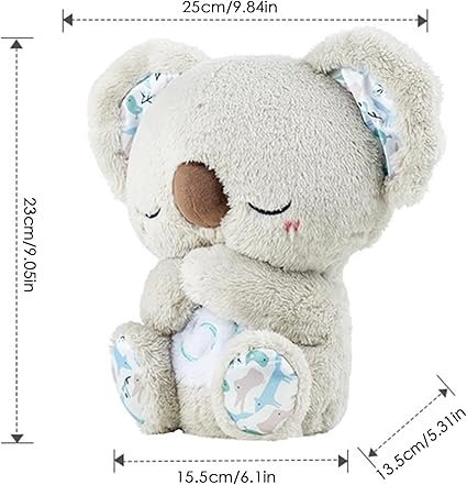Doudou Koala Apaisant avec Battement de Cœur et Respiration, Peluche Relaxante pour Bébé et Enfants