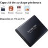 Disque Dur Externe SSD Ultra-Rapide | Stockage Compact 1 To | Idéal pour Sauvegarde et Transfert de Données