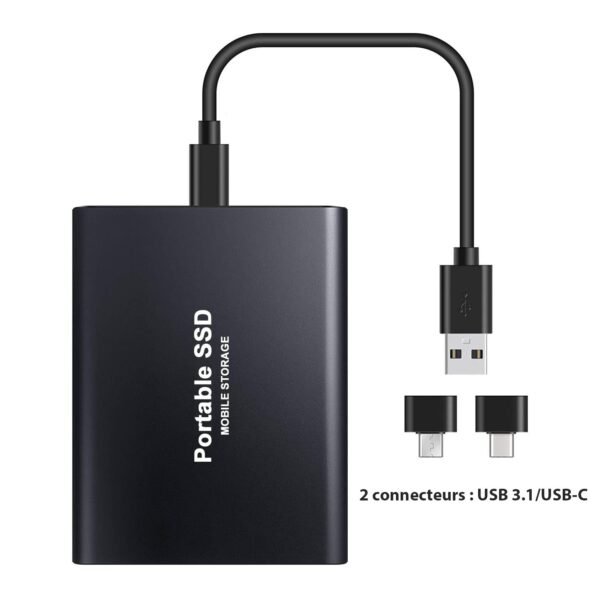 Disque Dur Externe SSD Ultra-Rapide | Stockage Compact 1 To | Idéal pour Sauvegarde et Transfert de Données
