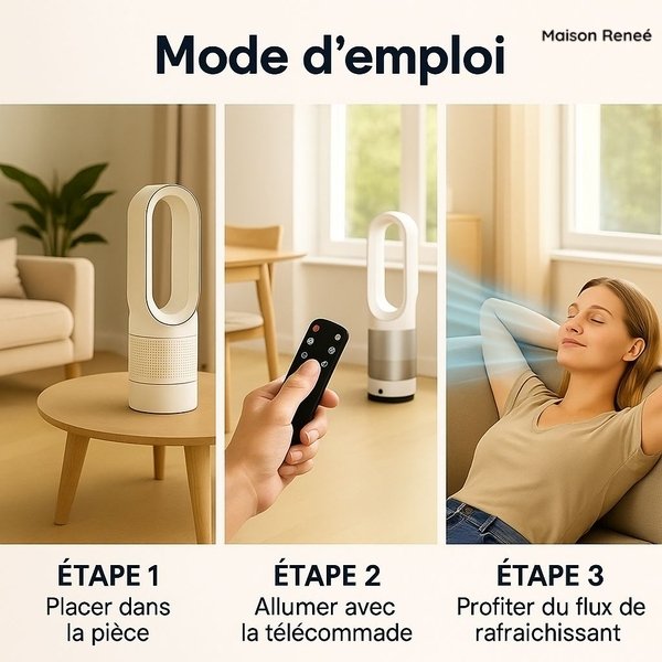 Chauffage soufflant, refroidisseur d’air et purificateur d’air 3-en-1 pour un air pur et des températures agréables dans les pièces à vivre