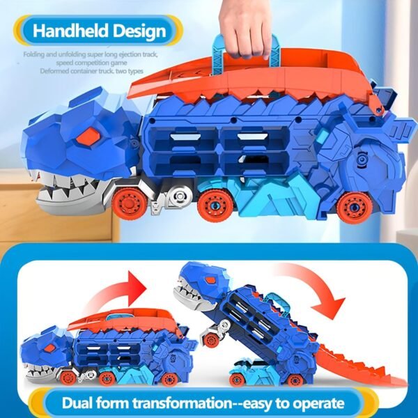 Mega Camion Dino – Transporteur Transformable pour Course et Aventure des Enfants