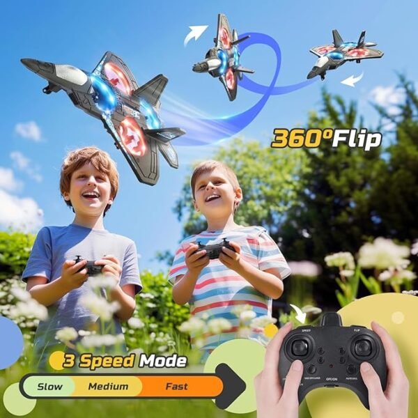Avion Flying Speedy Télécommandé avec Lumière, Jouet pour Enfants 5 Ans et Plus, Facile à Piloter