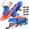 71nHuhOc-EL._AC_SL1500.jpg Mega Transporteur T-Rex Camion City Transformable avec Piste de Course Dino pour Enfants, Camion Transporteur T-Rex Jouet Dynamique