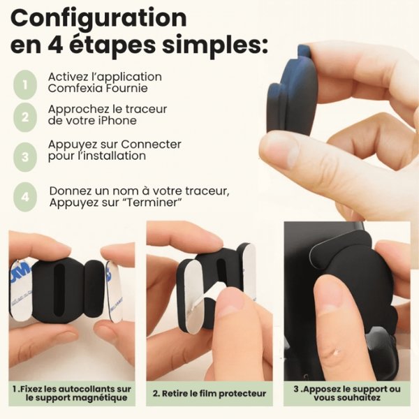 Traceur GPS sans abonnement pour voiture et moto, balise aimantée compatible iPhone et Android