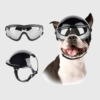 Casque moto pour chien avec lunette, casque chien moto pour sécurité et style