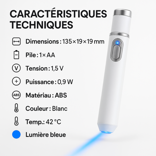 Stylo laser à lumière bleue pour taches, cicatrices et tatouages