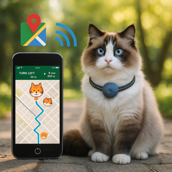 Collier GPS pour chat sans abonnement – Suivi pratique et sécurisé sans frais mensuels pour le bien-être de votre animal