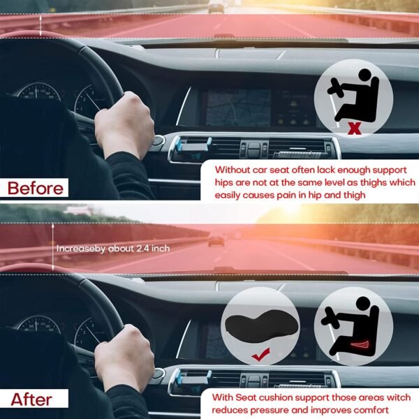 Coussin rehausseur voiture confortable – Réhausseur adulte pour voiture et rehausseur conducteur ergonomique