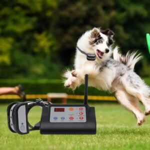 Clôture pour chien électrique sans fil – Collier anti fugue et clôture électronique sécurisée pour animaux
