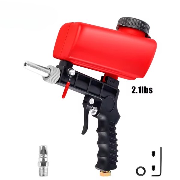 Sableuse Pneumatique pour Bois, Pistolet à Sablage Compatible avec Compresseur pour Finition Parfaite